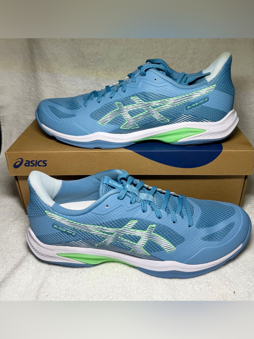 ASICS Blade FF 2 Men’s Size 12 Saba Blue White Indoor Volleyball Shoes 1071A117
